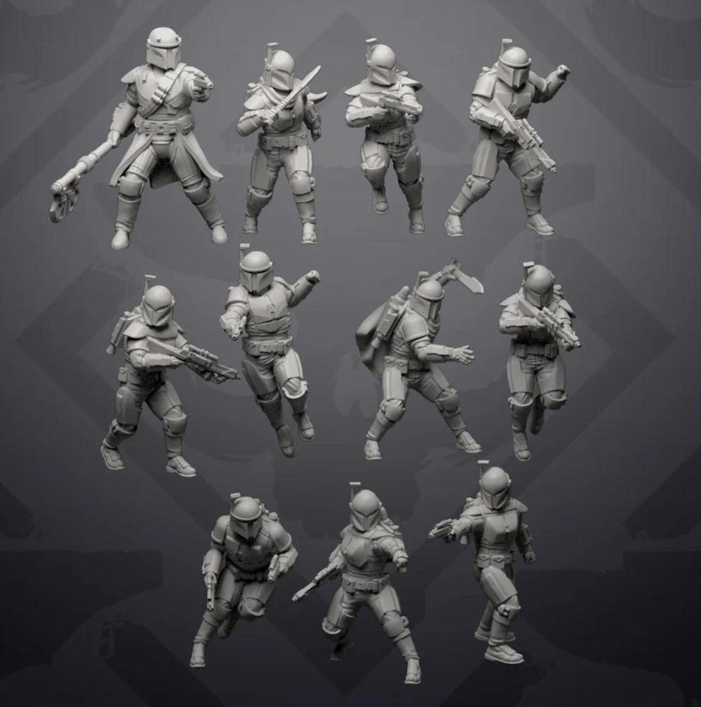 Mandalorian Wardens of Clan Korrin (11): 35mm Resin Miniatures for Star Wars Legion