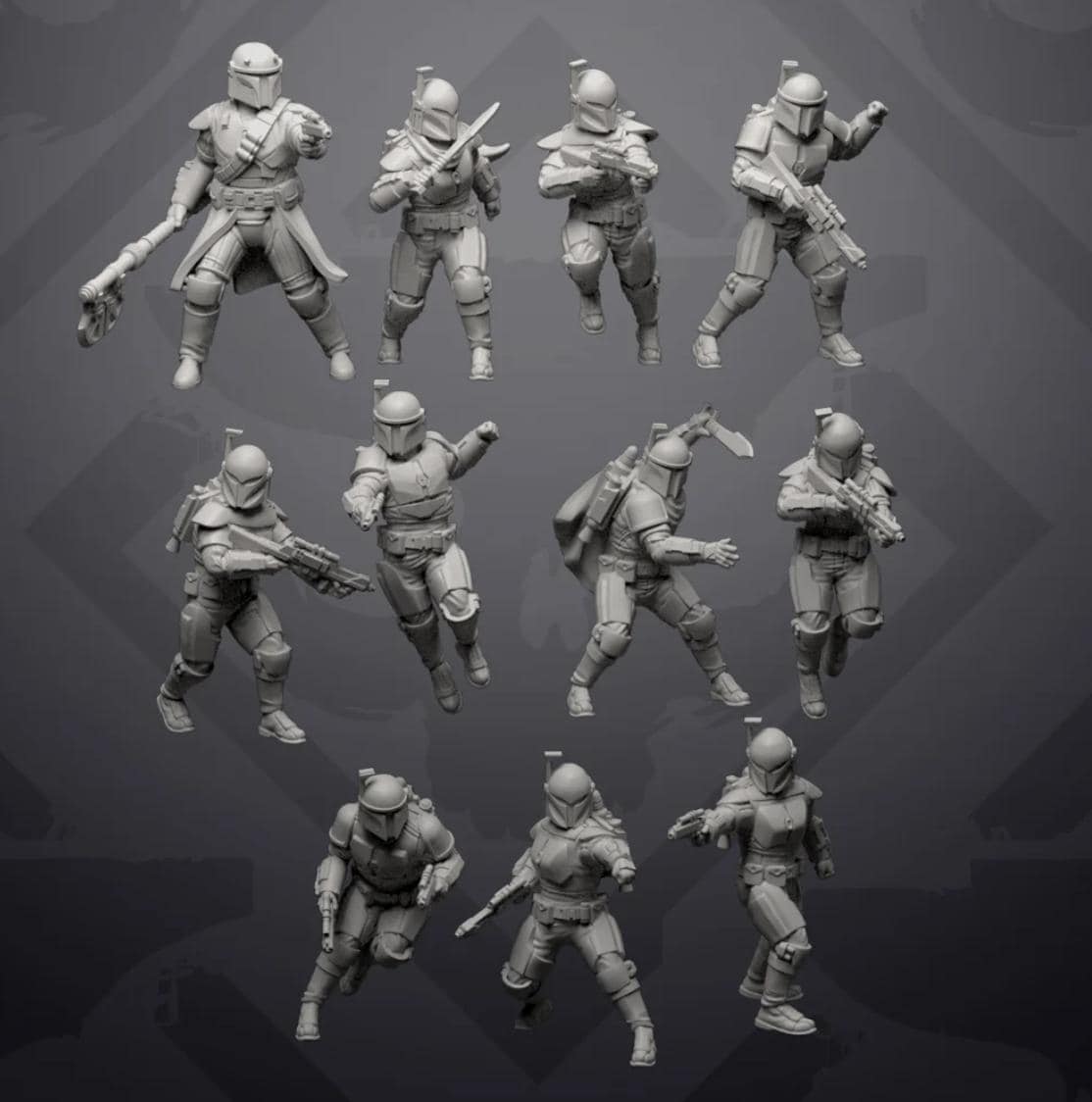 Mandalorian Wardens of Clan Korrin (11): 35mm Resin Miniatures for Star Wars Legion