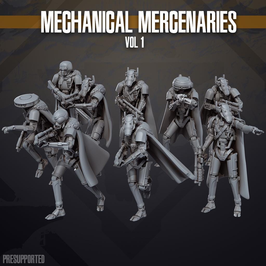 Galactic Scum Mechanical Mercenaries: 35mm Miniatures (9) Star Wars Legion Proxy