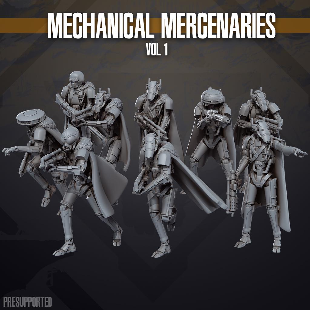 Galactic Scum Mechanical Mercenaries: 35mm Miniatures (9) Star Wars Legion Proxy