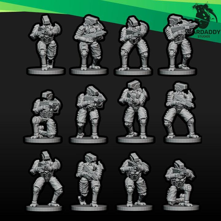 Wardaddy Combat Bots Vol 1 (27 minis) 15mm scale wargame miniautres