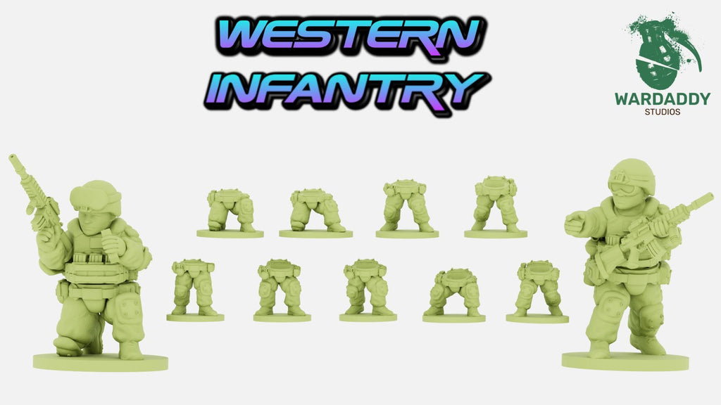 Wardaddy Modern Western Infantry Platoon (21minis) 15mm scale wargame miniautres