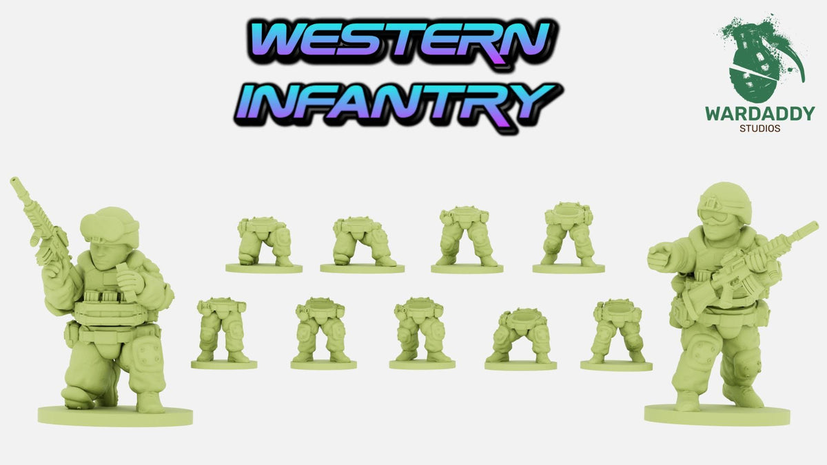Wardaddy Modern Western Infantry Platoon (21minis) 15mm scale wargame miniautres