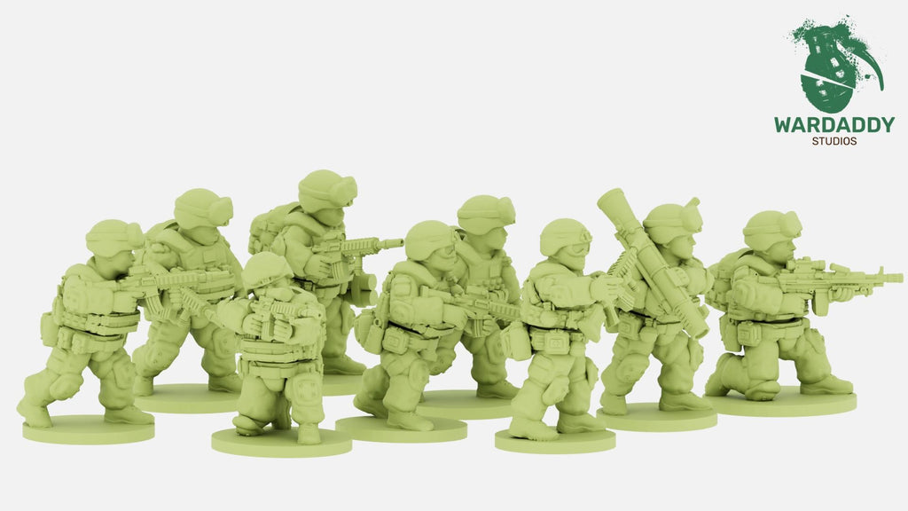 Wardaddy Modern Western Infantry Platoon (21minis) 15mm scale wargame miniautres