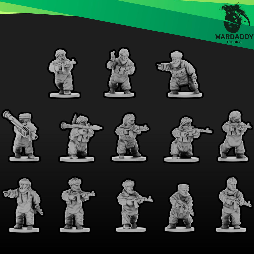 Wardaddy Afghan Mujahideen Fighters set (27 minis) 15mm scale wargame miniautres