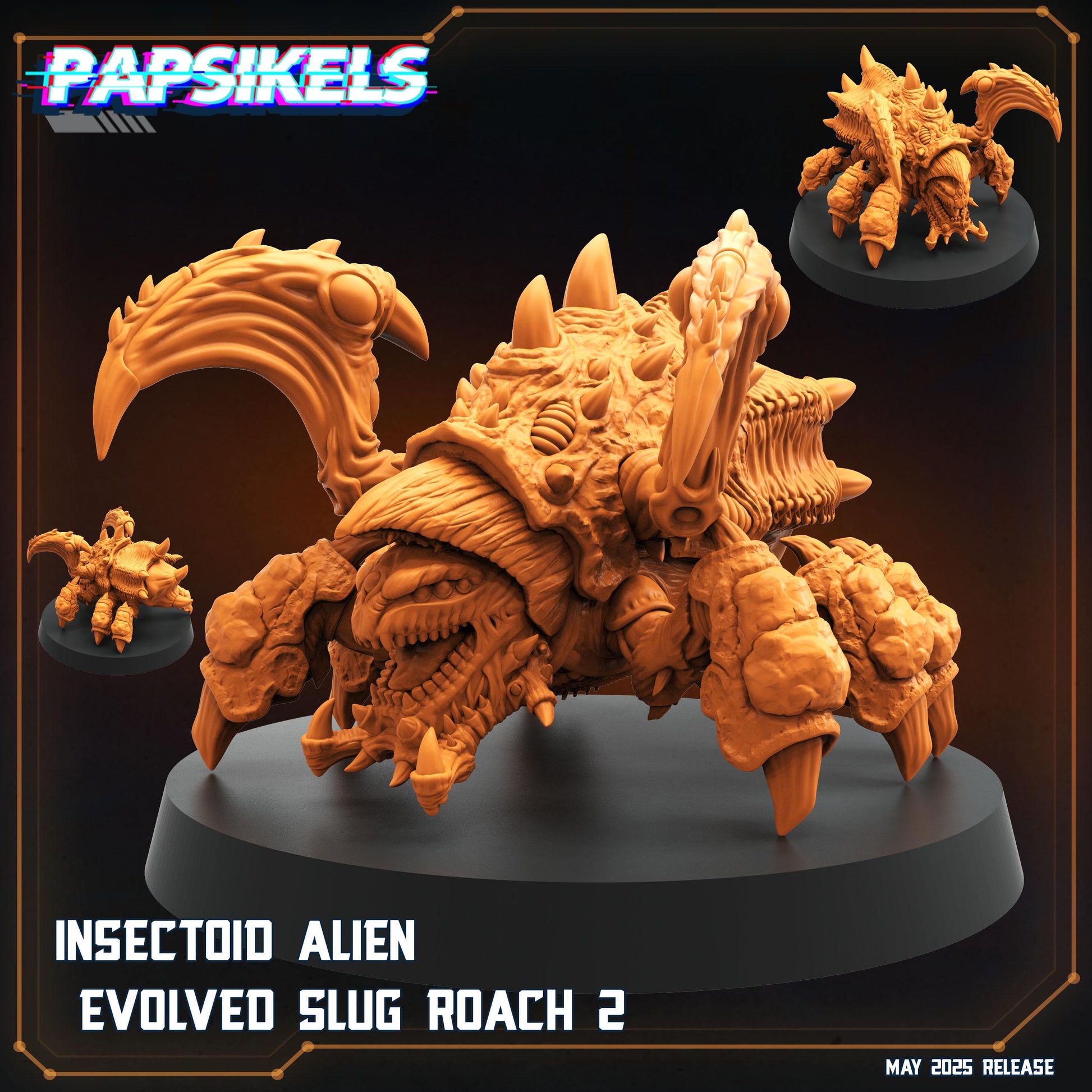 Papsikels Insectoid Slug Spitter Roach Squad (15 Minis) for 32mm games like Grimdark Future