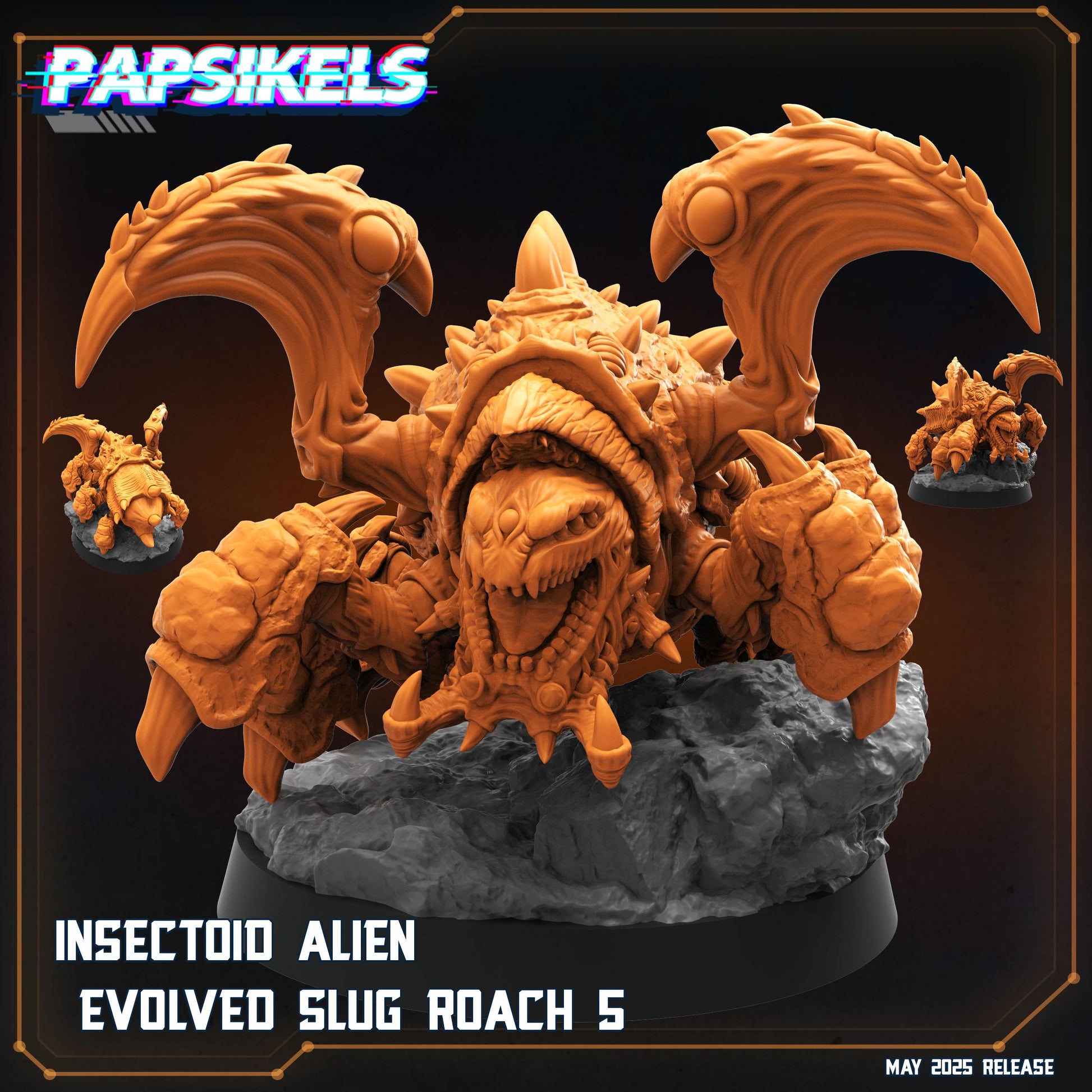 Papsikels Insectoid Slug Spitter Roach Squad (15 Minis) for 32mm games like Grimdark Future