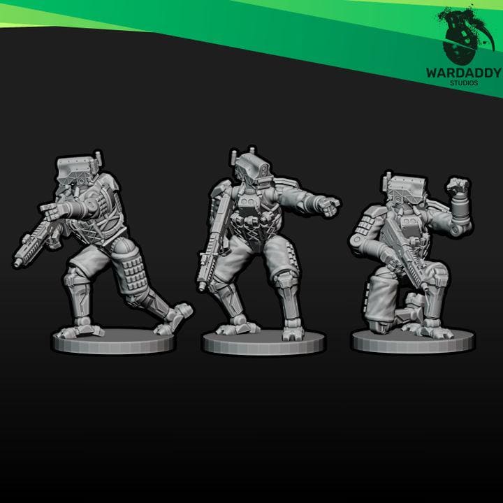 Wardaddy Combat Bots Vol 1 (27 minis) 15mm scale wargame miniautres
