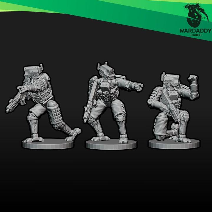 Wardaddy Combat Bots Vol 1 (27 minis) 15mm scale wargame miniautres