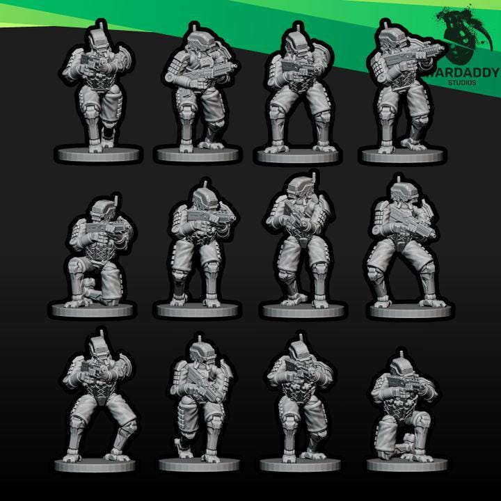 Wardaddy Combat Bots Vol 1 (27 minis) 15mm scale wargame miniautres