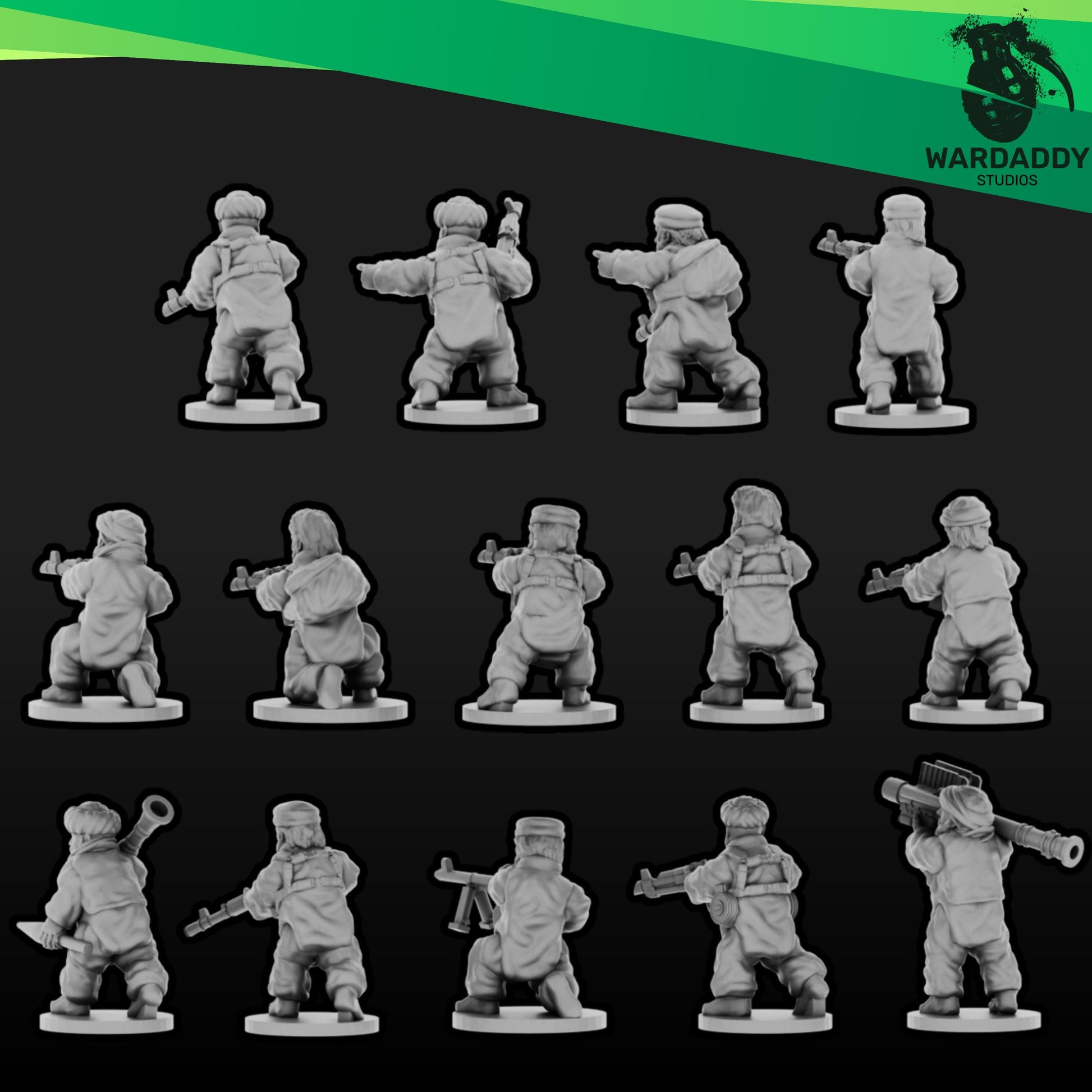 Wardaddy Afghan Mujahideen Fighters set (27 minis) 15mm scale wargame miniautres