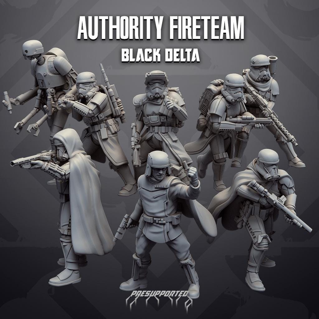 Imperial Authority Fireteam Black Delta (8): 35mm Miniatures for Star Wars Legion